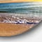 Designart - Layers of Colors on Sunrise Beach' Seascape Metal Circle Wall Art
